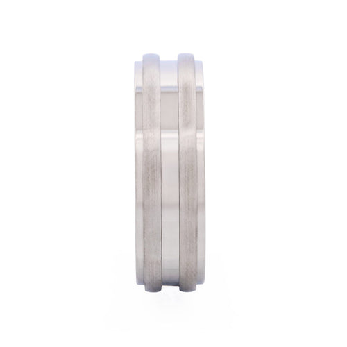 Brushed & Polished centre Stainless Steel Ring