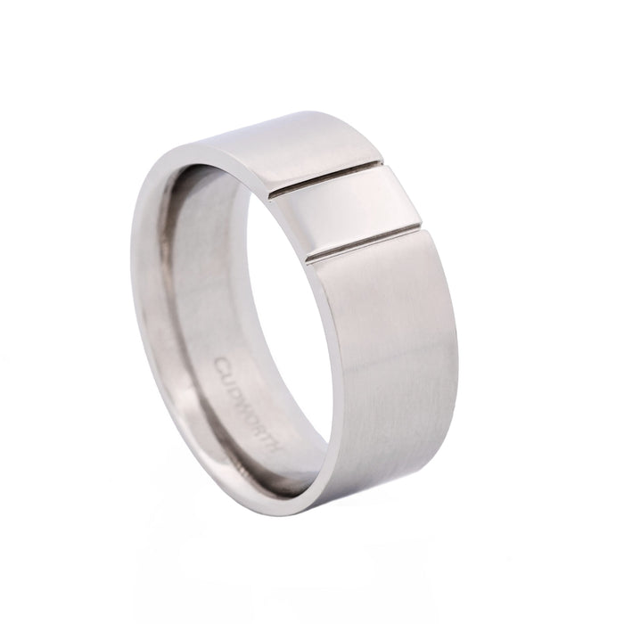 Brushed & Polished Centre Stainless Steel Ring