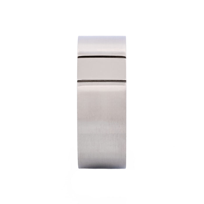 Brushed & Polished Centre Stainless Steel Ring