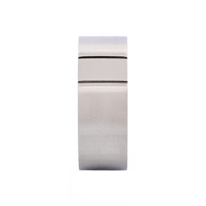 Brushed & Polished Centre Stainless Steel Ring