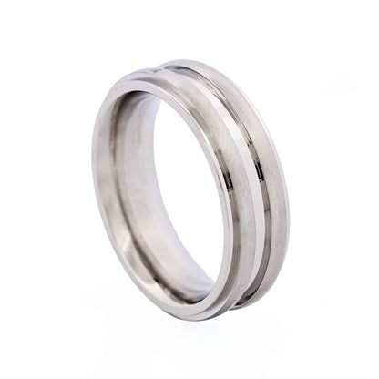Brushed & Polished centre Stainless Steel Ring
