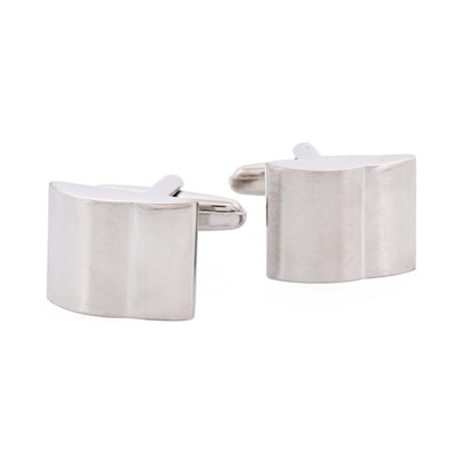 Brushed & Polished Rhodium Plated Cufflinks