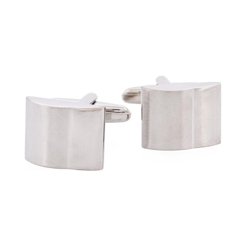 Brushed & Polished Rhodium Plated Cufflinks