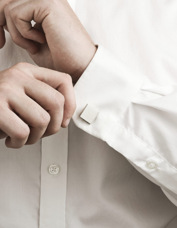 Brushed Stainless Steel Square Cufflinks
