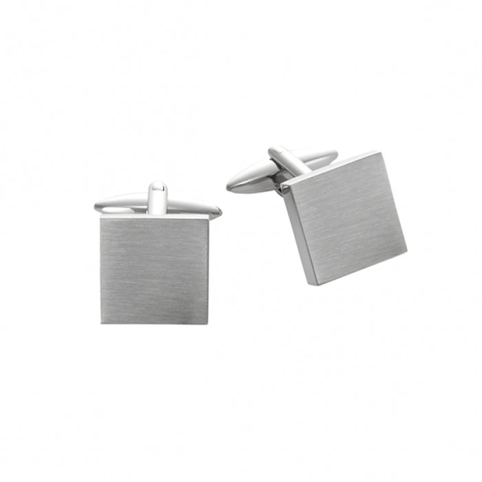 Brushed Stainless Steel Square Cufflinks
