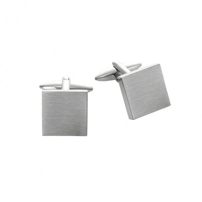 Brushed Stainless Steel Square Cufflinks