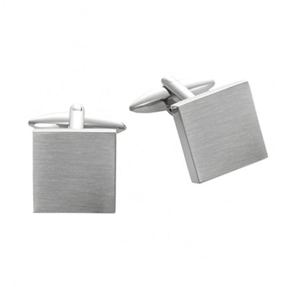 Brushed Stainless Steel Square Cufflinks