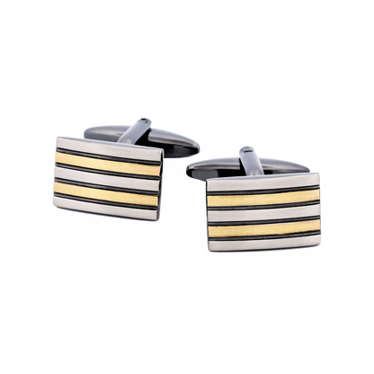 Burnish Silver Gold Cufflinks
