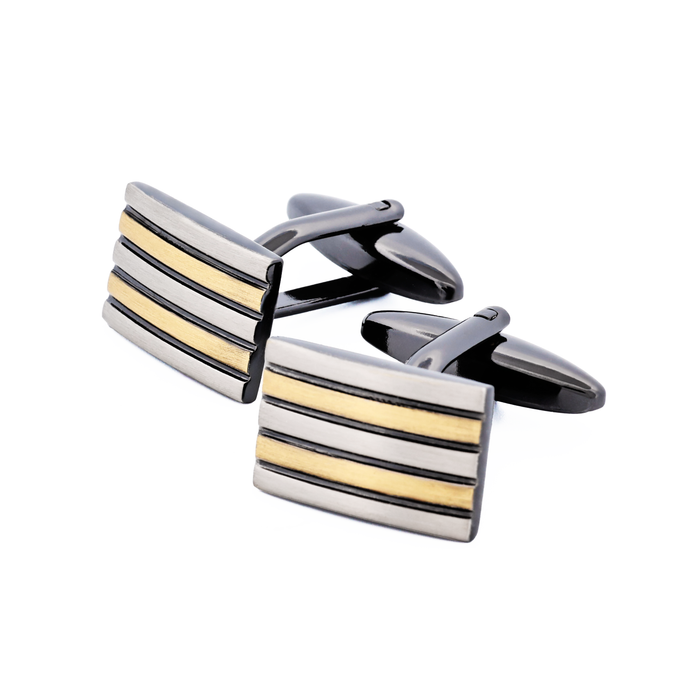 Burnish Silver Gold Cufflinks