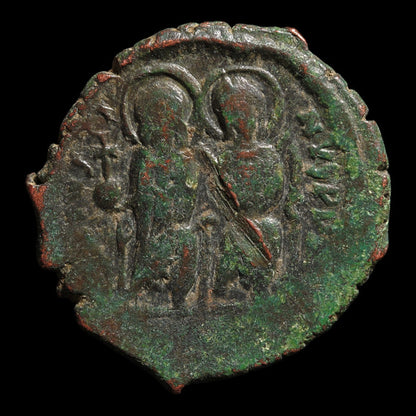Byzantine Empire, Emperor Justin II & Empress Sophia, AE Half-Follis (Sear 366) - 565 to 578 CE - Byzantine Empire