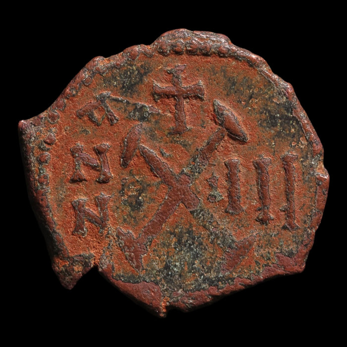 Byzantine Empire, Emperor Maurice Tiberius, AE Decanummium (Sear 536) - 584 to 585 CE - Byzantine Empire