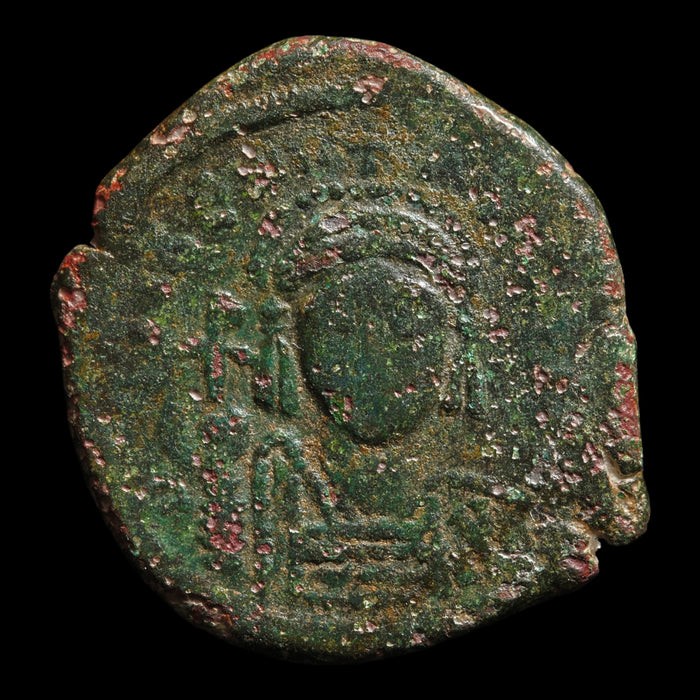 Byzantine Empire, Emperor Maurice Tiberius, AE Follis (Sear 517) - 583 to 584 CE - Byzantine Empire