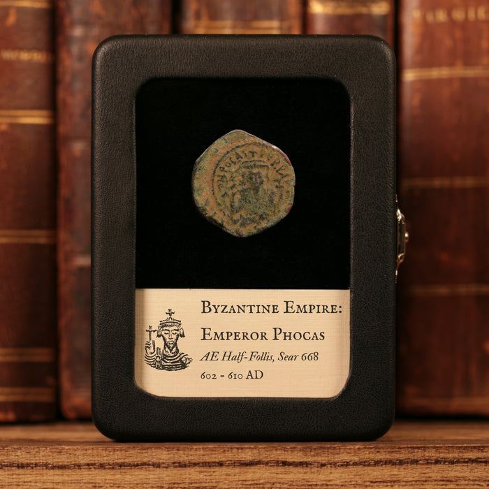 Byzantine Empire, Emperor Phocas, AE Half-Follis (Sear 668) - 602 to 610 CE - Byzantine Empire