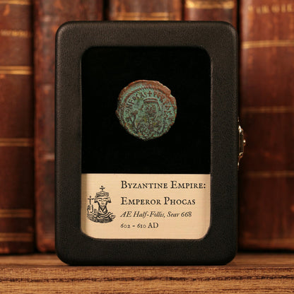 Byzantine Empire, Emperor Phocas, AE Half-Follis (Sear 668) - 602 to 610 CE - Byzantine Empire