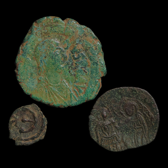Byzantine Empire, Lot of 3 Copper Issues - c. 500 to 1200 CE - Byzantine Empire