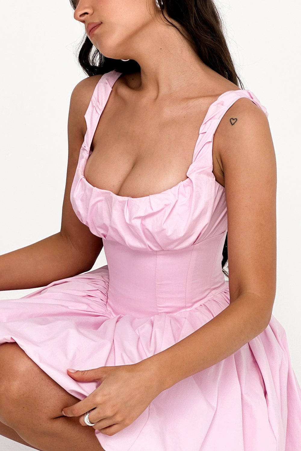 cotton candy cotton tulle mini dress