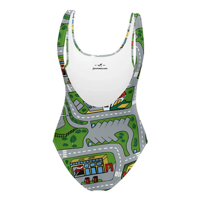 Car Carpet City One-Piece Swimsuit - Shirtwascash
