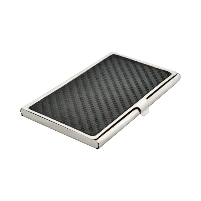 Card Case In Stainless Steel with Carbon Fibre Inlay