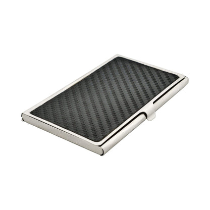 Card Case In Stainless Steel with Carbon Fibre Inlay