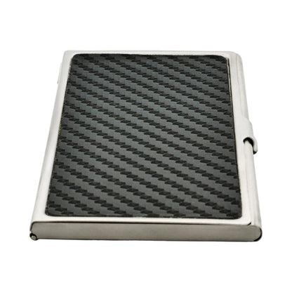 Card Case In Stainless Steel with Carbon Fibre Inlay