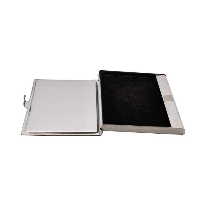 Card Case In Wave Pattern Brushed Stainless Steel