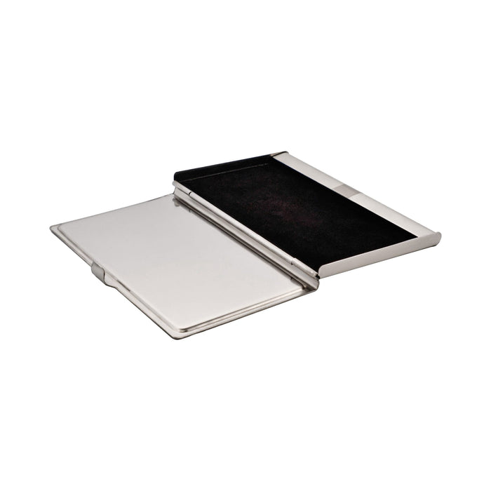 Card Case In Wave Pattern Brushed Stainless Steel