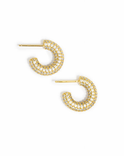 Chunky Pavé Hoop Earrings