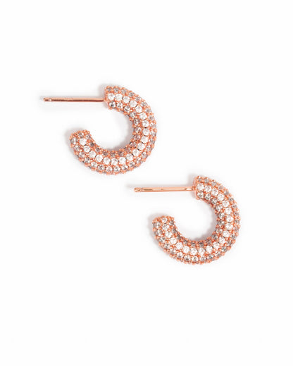 Chunky Pavé Hoop Earrings