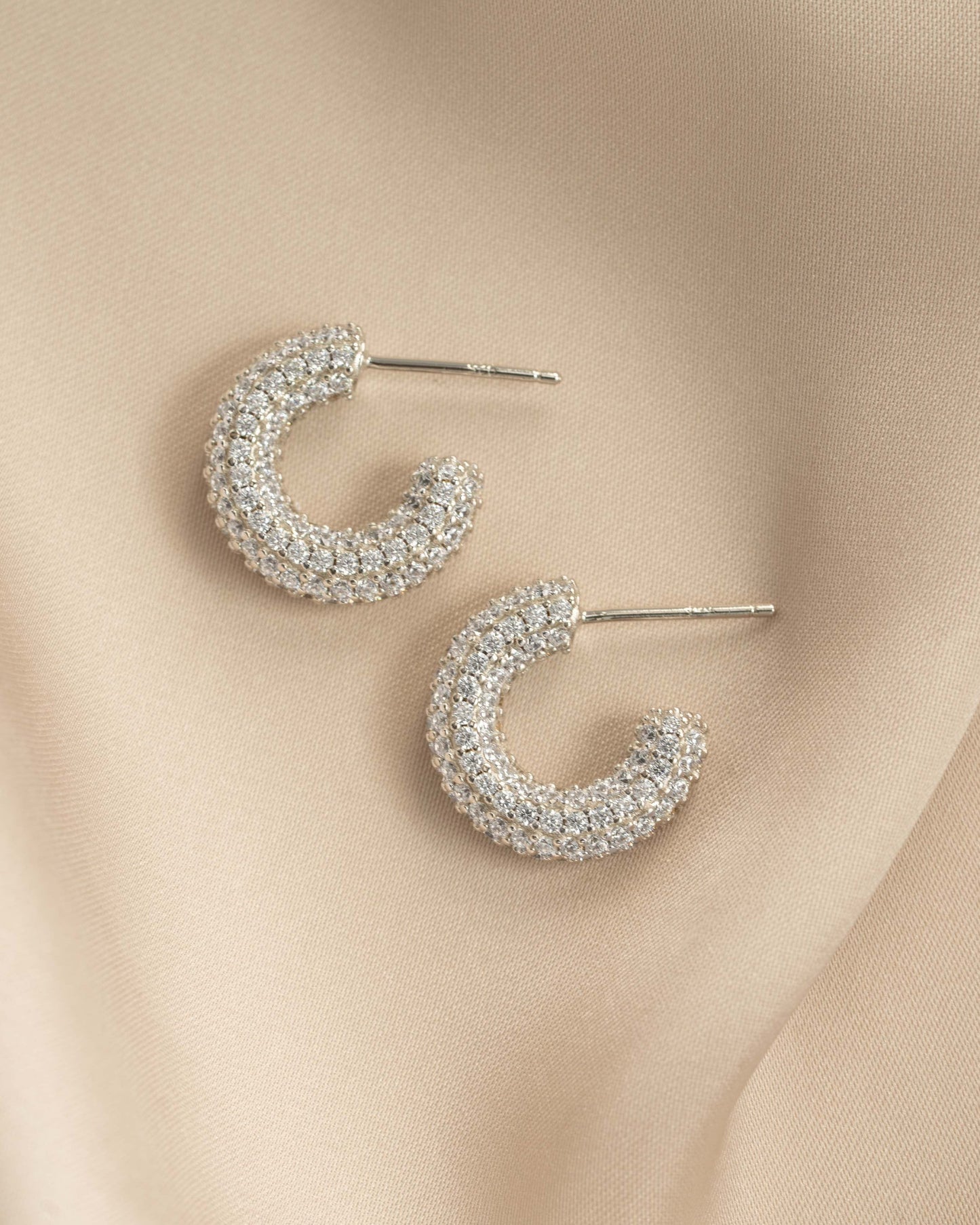 Chunky Pavé Hoop Earrings
