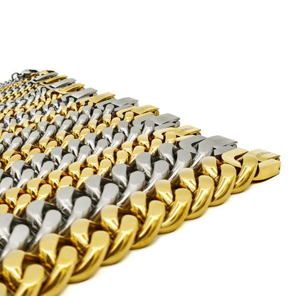 Classic Cuban Link Bracelet Ion Plated Gold (215 x 6mm)