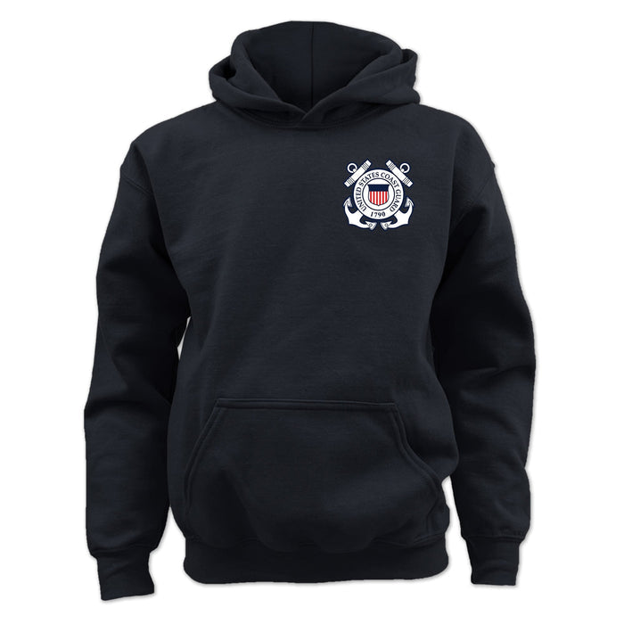 Coast Guard Seal Youth Left Chest Hood