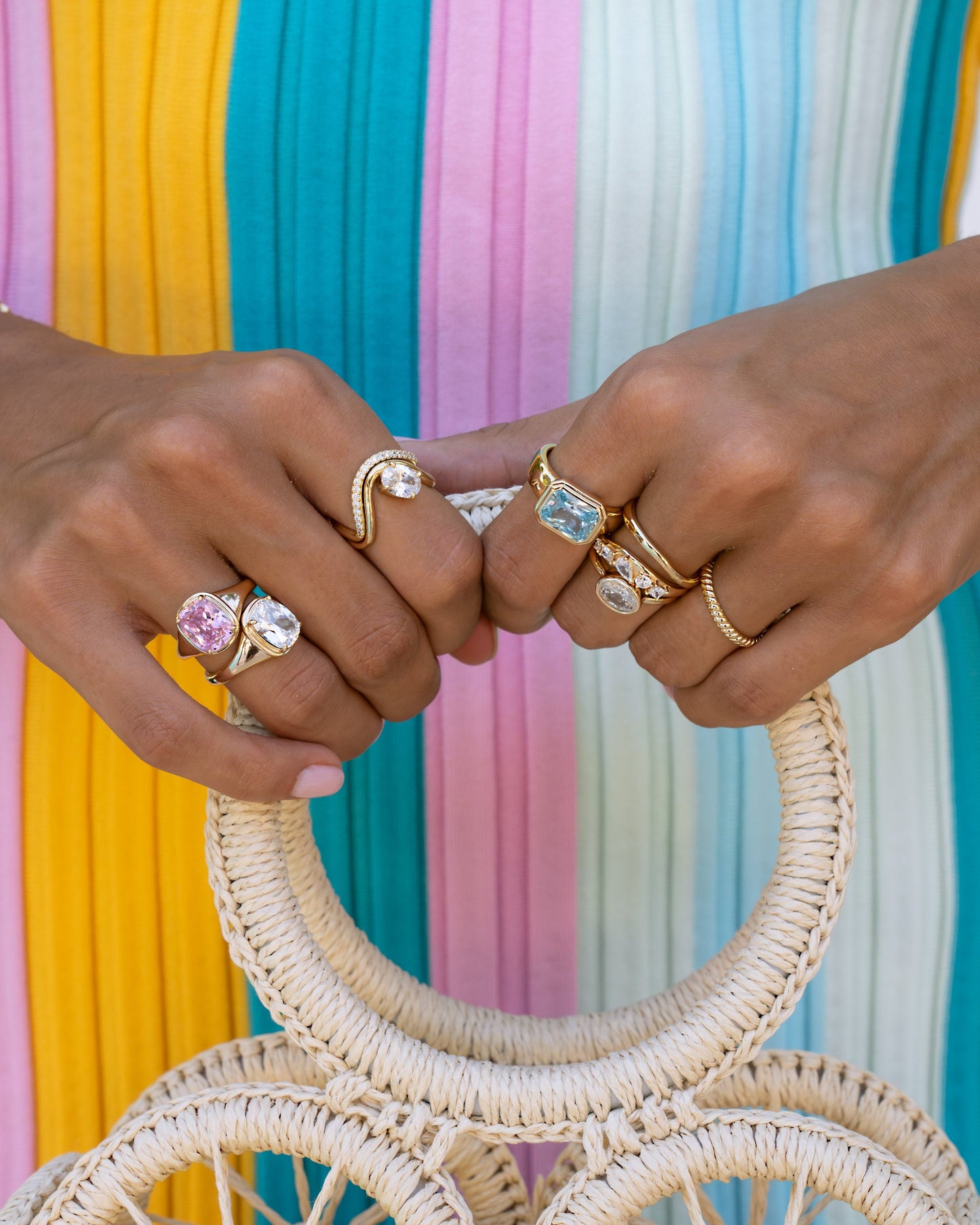 Pink Elongated Cushion Ring