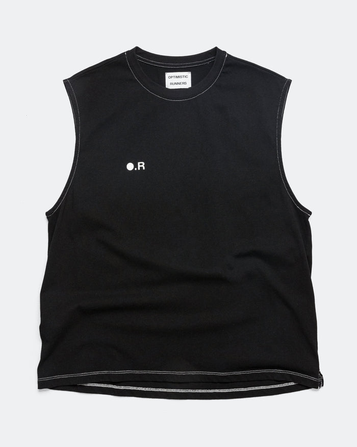 Cotton Crop Tank Top  - Black