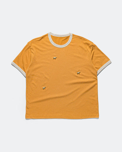 Cow Ringer Tee - Yellow
