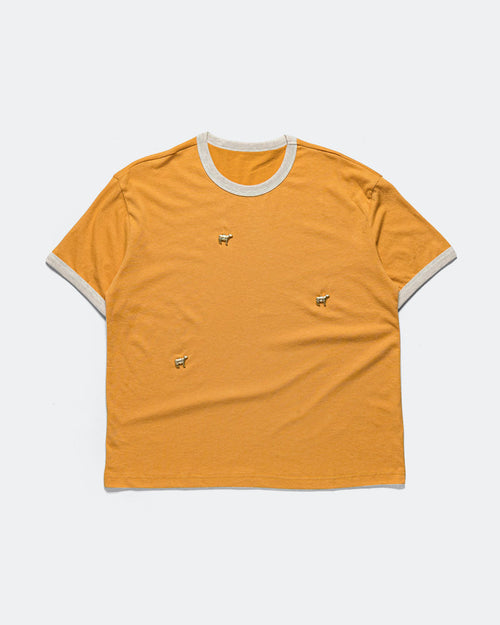 Cow Ringer Tee - Yellow