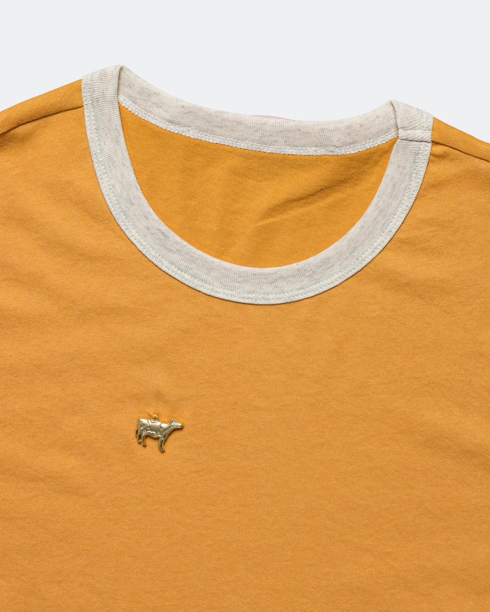 Cow Ringer Tee - Yellow