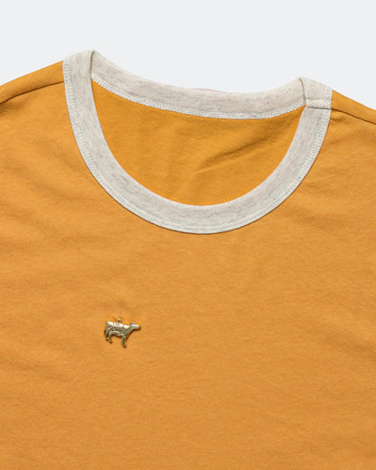 Cow Ringer Tee - Yellow