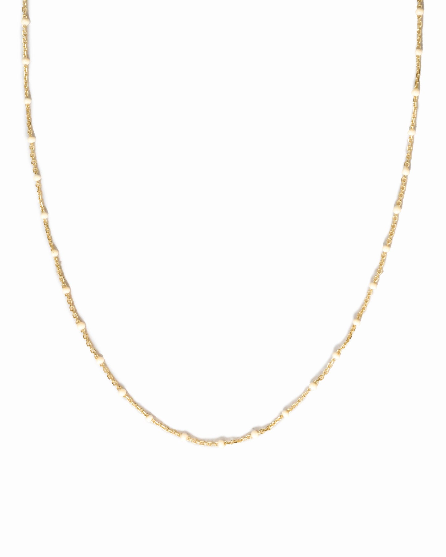 Cream Enamel Beaded Necklace