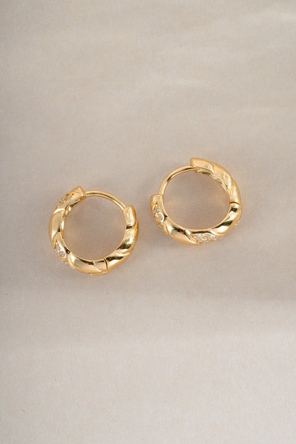 Studded Croissant Hoops
