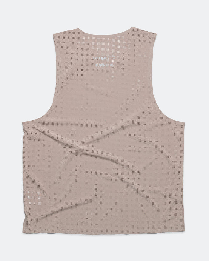 Crop Mesh Singlet - Camel