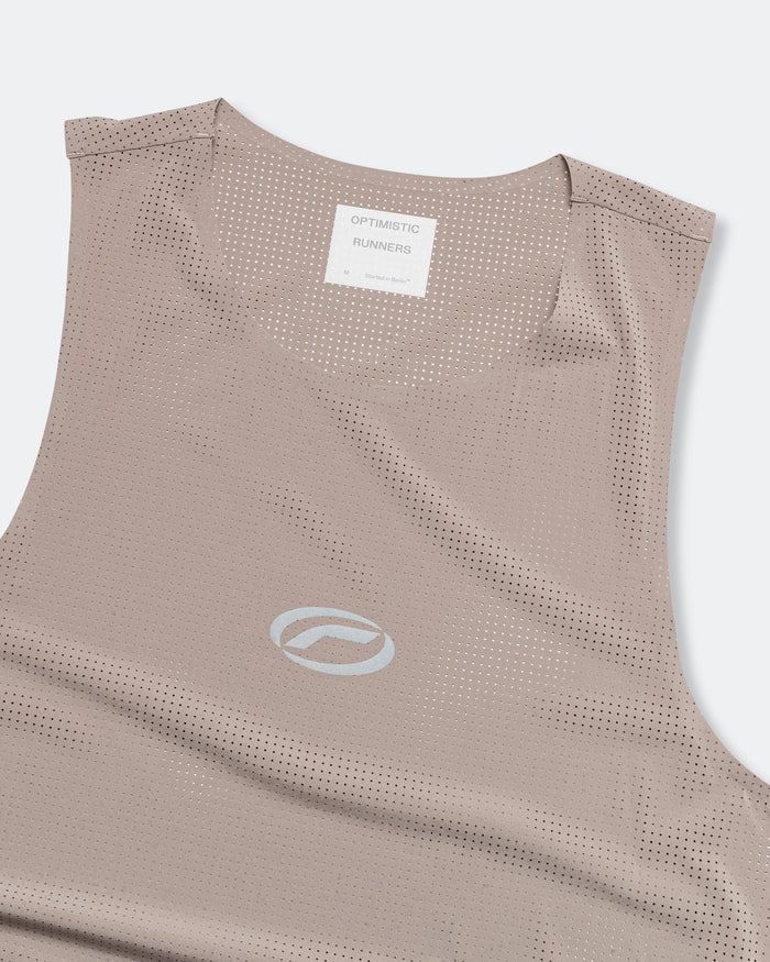 Crop Mesh Singlet - Camel