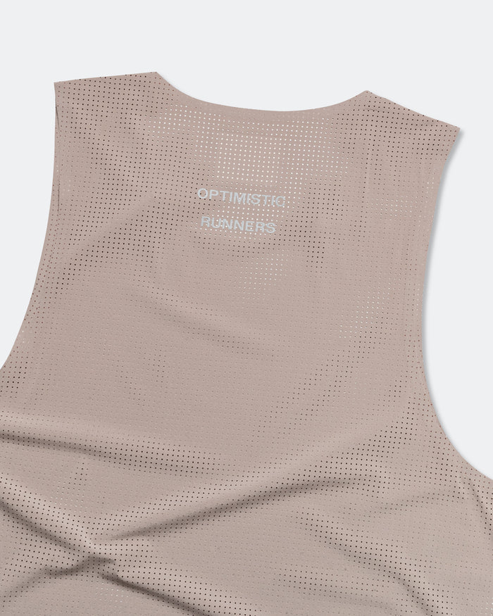 Crop Mesh Singlet - Camel