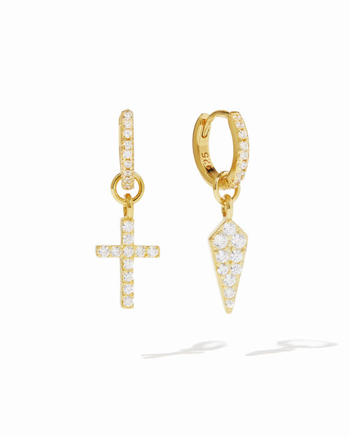 Cross/Dagger Charm Huggies