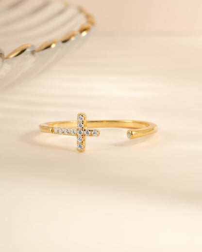 Cross Open Cuff Ring