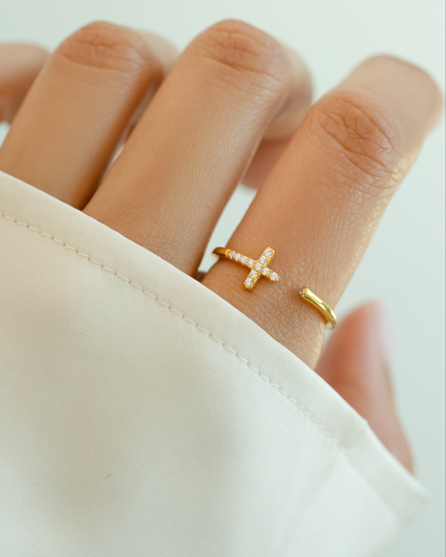 Cross Open Cuff Ring