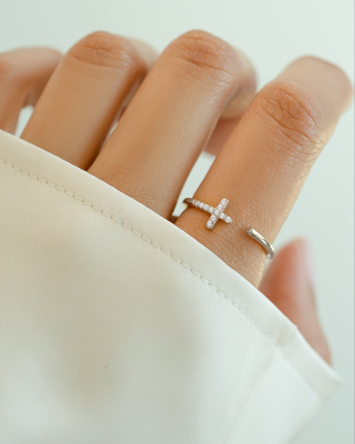 Cross Open Cuff Ring