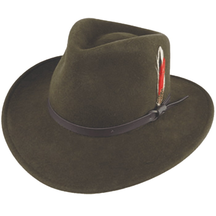Crushable Water Repellent Wool Felt Outback Hat - Harrys for Menswear