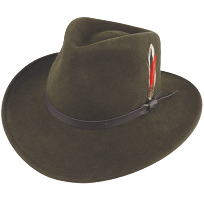 Crushable Water Repellent Wool Felt Outback Hat - Harrys for Menswear