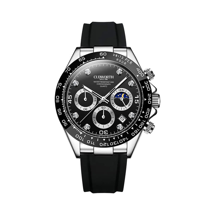 Cudworth Apex Chronograph Jet Black & Silicone