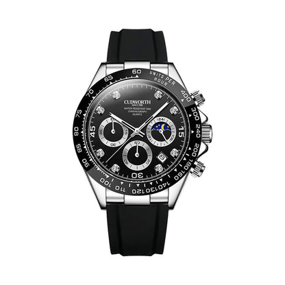Cudworth Apex Chronograph Jet Black & Silicone